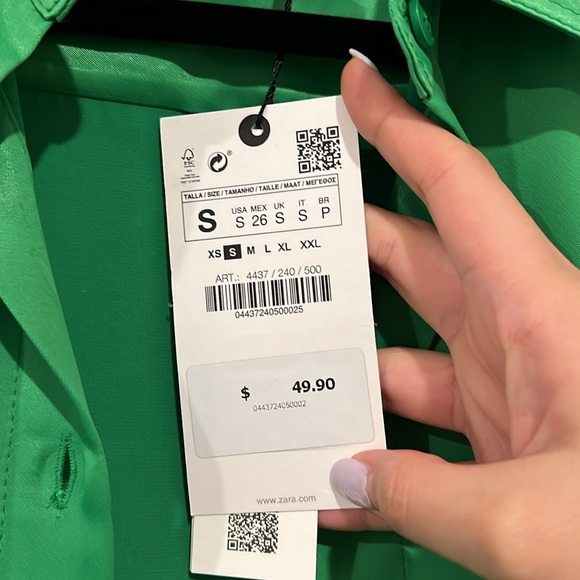 Zara green button down shirt - Picture 4 of 4